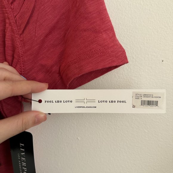 NWT Liverpool PINK Desert Blossom Short Sleeve Shirred Shirt MEDIUM - Picture 5 of 7